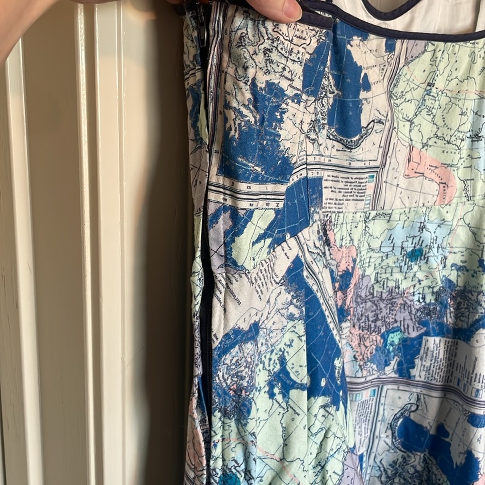 Modcloth Waving From the Waterfront Map Print Dress Sz XL - Picture 7 of 11